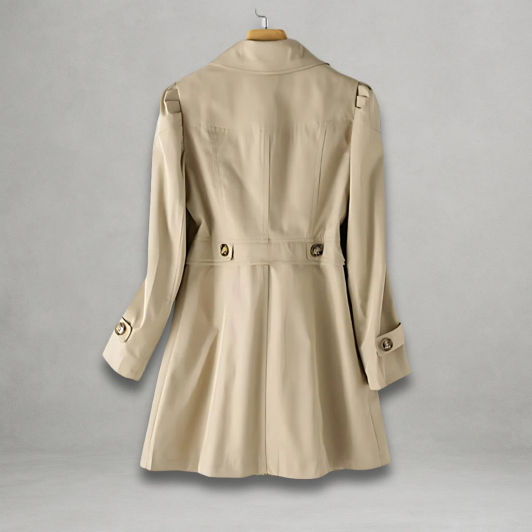 Damen Trenchcoat eleganter Einreiher Baumwoll-Nylon-Mantel