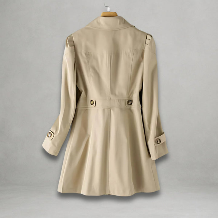 Damen Trenchcoat eleganter Einreiher Baumwoll-Nylon-Mantel
