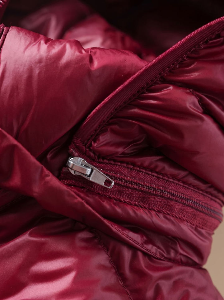 Damen Ultraleichte Lange Daunenjacke mit Kapuze Reißverschluss Winterjacke