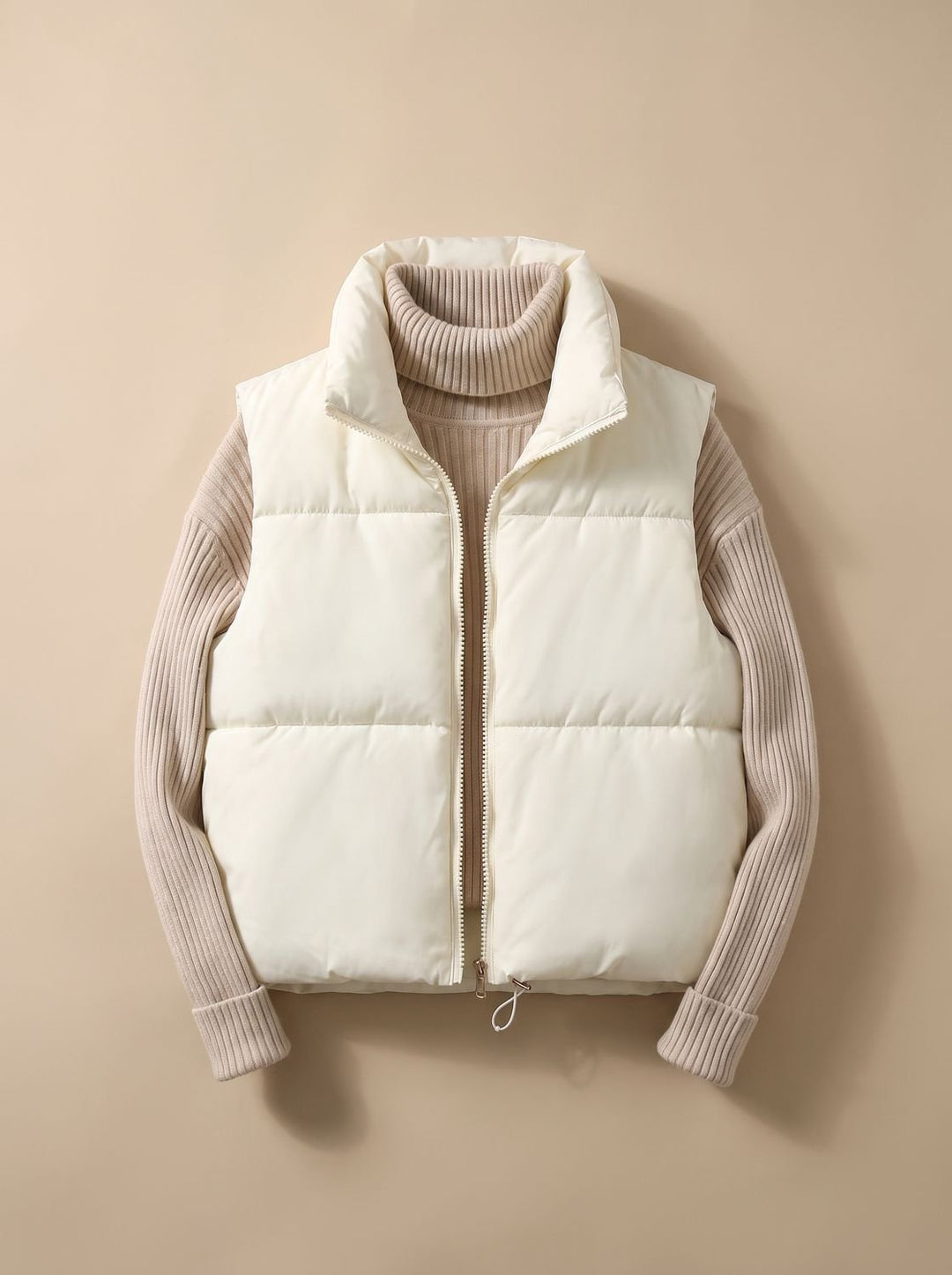 Damen Ultraleichter Stehkragen Bodywarmer Kurze Steppweste