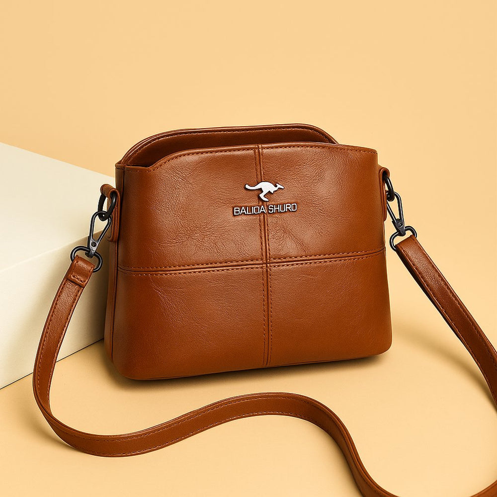 Damen Umhängetasche Kunstleder Crossbody Schultertasche - Brown