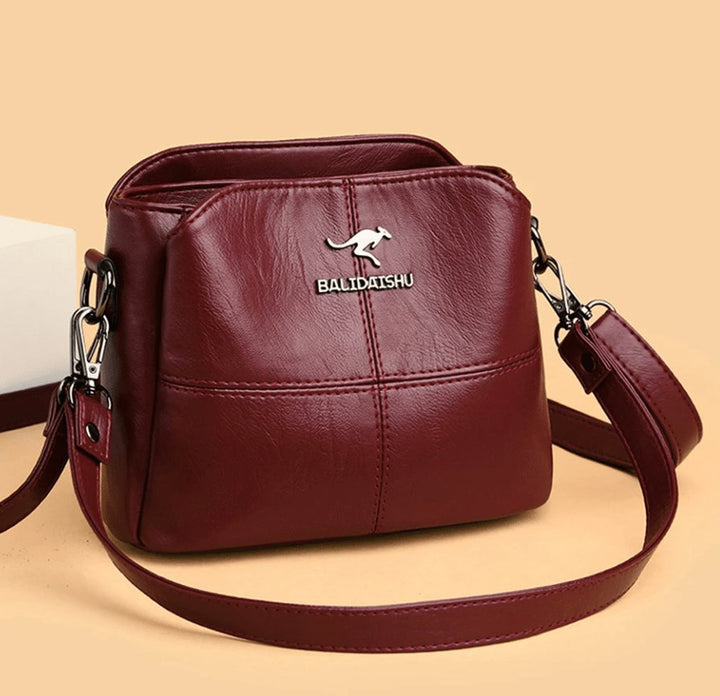 Damen Umhängetasche Kunstleder Crossbody Schultertasche - Red