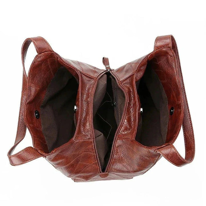 Damen Vintage Leder Schultertasche Hobo-Stil geräumig