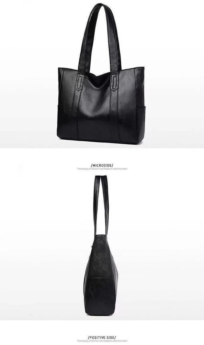Damen Vintage Leder Tote Bag Große Kapazität Klassische Schultertasche