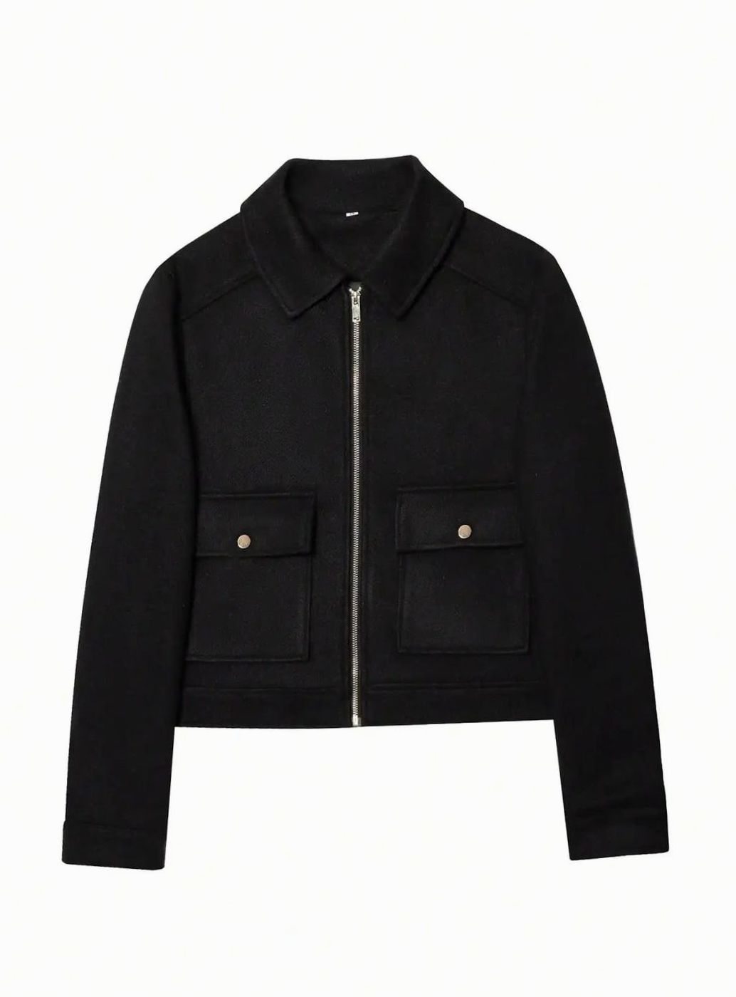 Damen Vintage Stehkragen Wollmantel Kurz mit Knöpfen