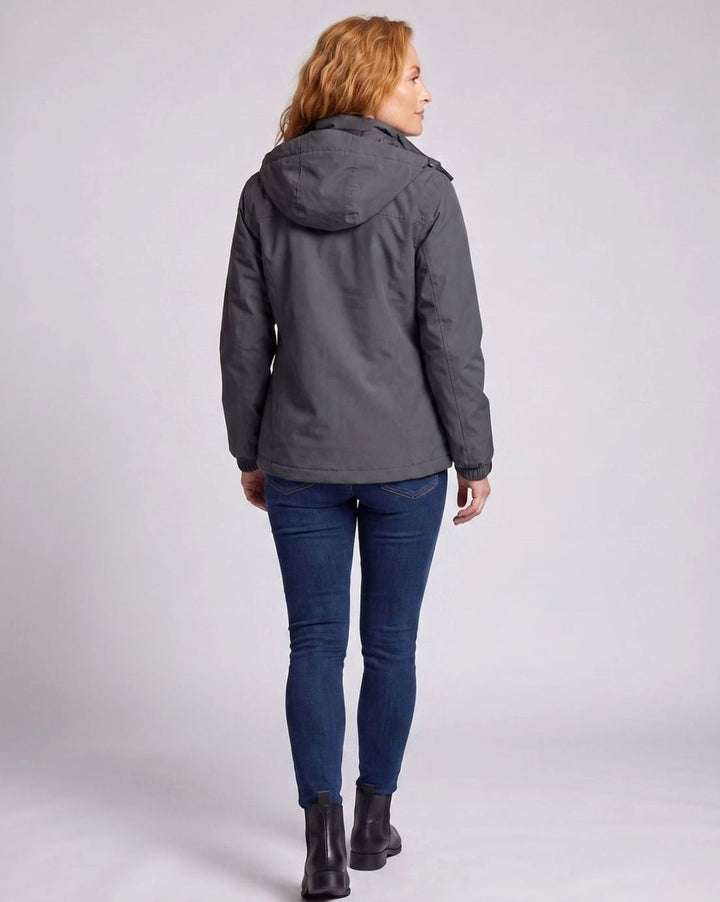 Damen Wasserdichte Fleecegefütterte Winterjacke mit Kapuze