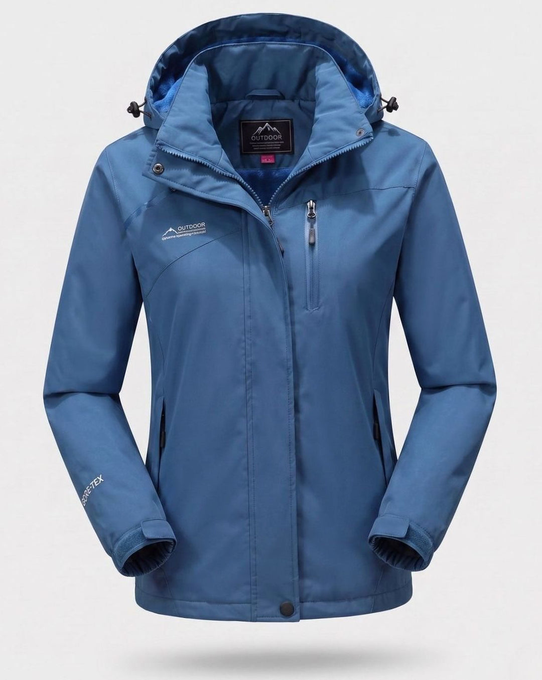 Damen Wasserdichte Fleecegefütterte Winterjacke mit Kapuze - Herren - Jeansblau