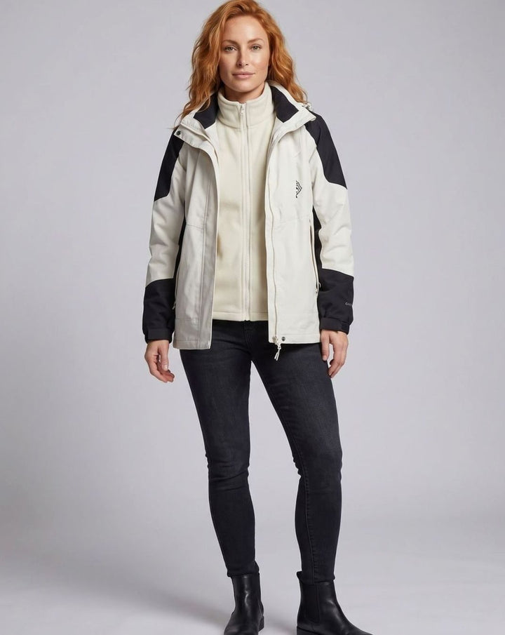 Damen Wasserdichte Outdoor-Jacke mit Kapuze Atmungsaktiv Zweilagig