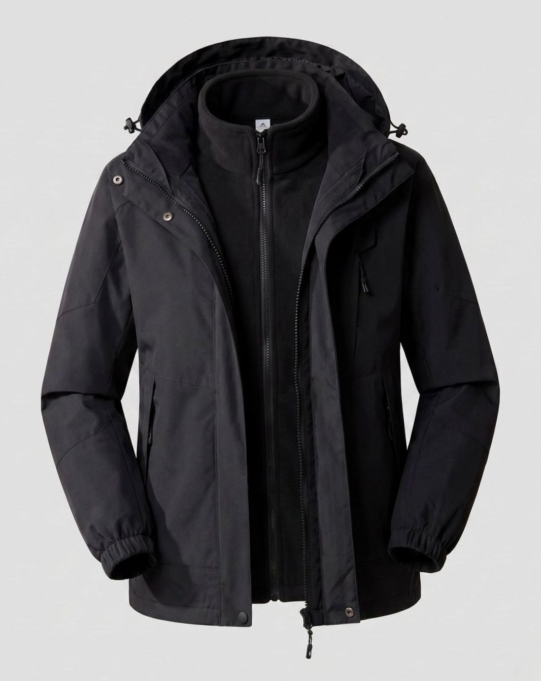 Damen Wasserdichte Outdoor-Jacke mit Kapuze Atmungsaktiv Zweilagig - Damen Schwarz (Einzeln)