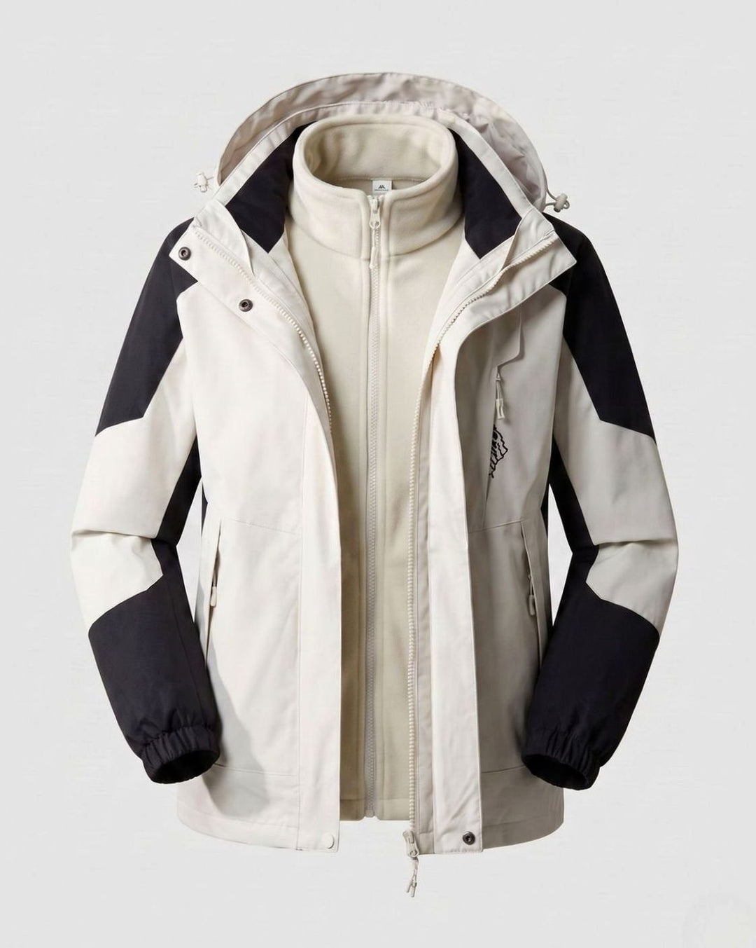 Damen Wasserdichte Outdoor-Jacke mit Kapuze Atmungsaktiv Zweilagig - Damen Weiß (Einzeln)