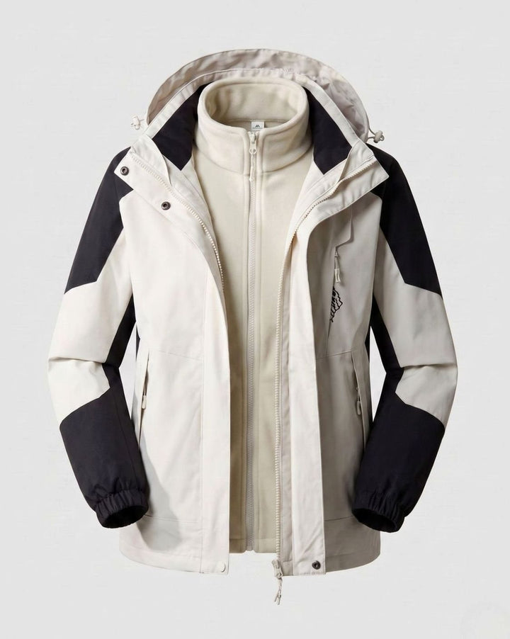 Damen Wasserdichte Outdoor-Jacke mit Kapuze Atmungsaktiv Zweilagig - Damen Weiß (Einzeln)