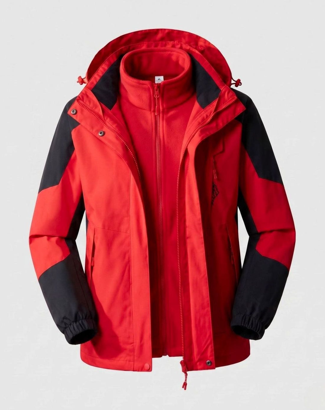 Damen Wasserdichte Outdoor-Jacke mit Kapuze Atmungsaktiv Zweilagig - Herren China-Rot (Einzeln)