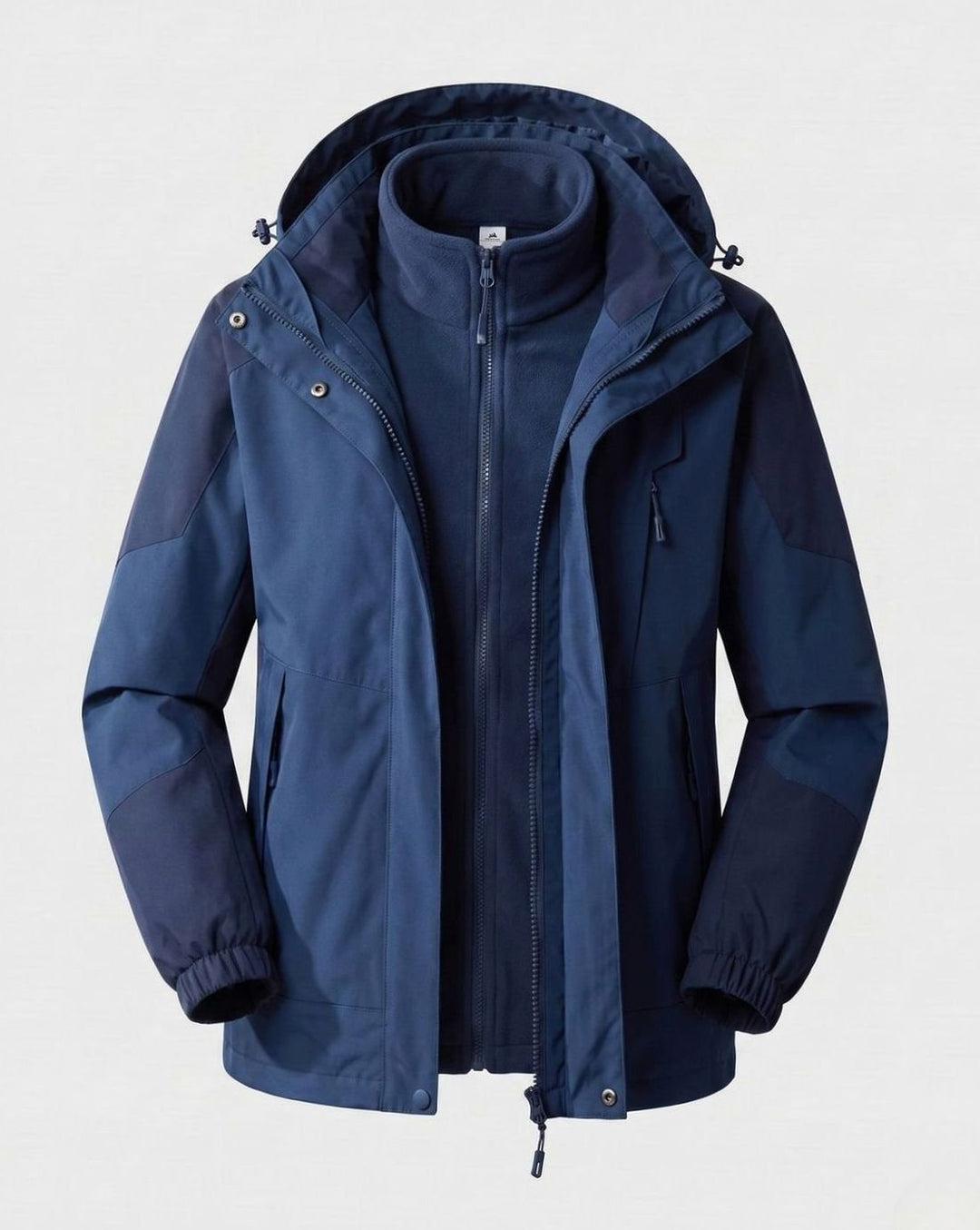 Damen Wasserdichte Outdoor-Jacke mit Kapuze Atmungsaktiv Zweilagig - Herren Jeansblau (Einzeln)