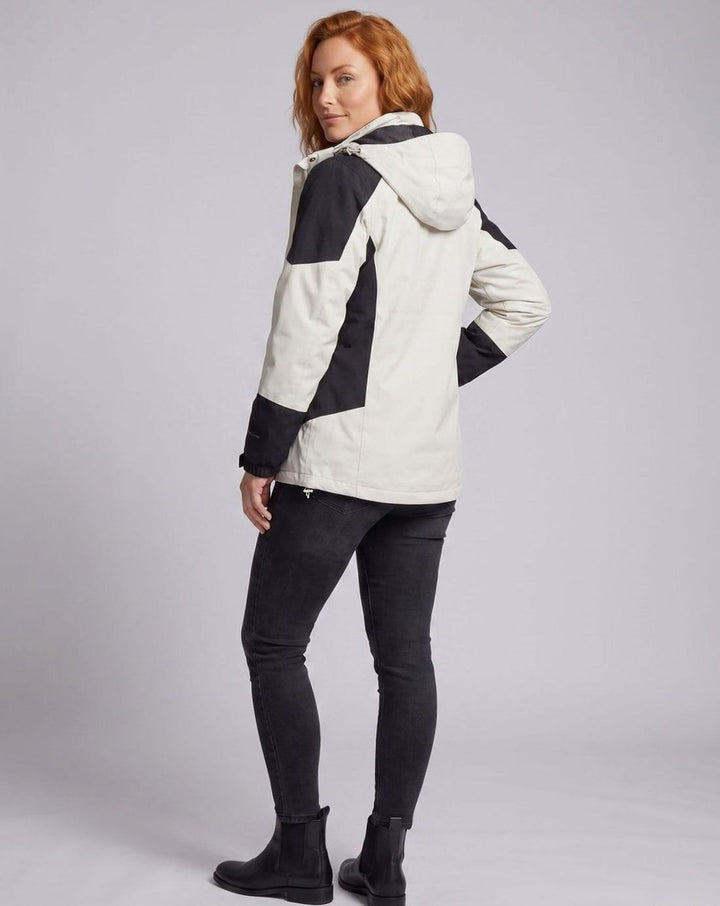 Damen Wasserdichte Outdoor-Jacke mit Kapuze Atmungsaktiv Zweilagig