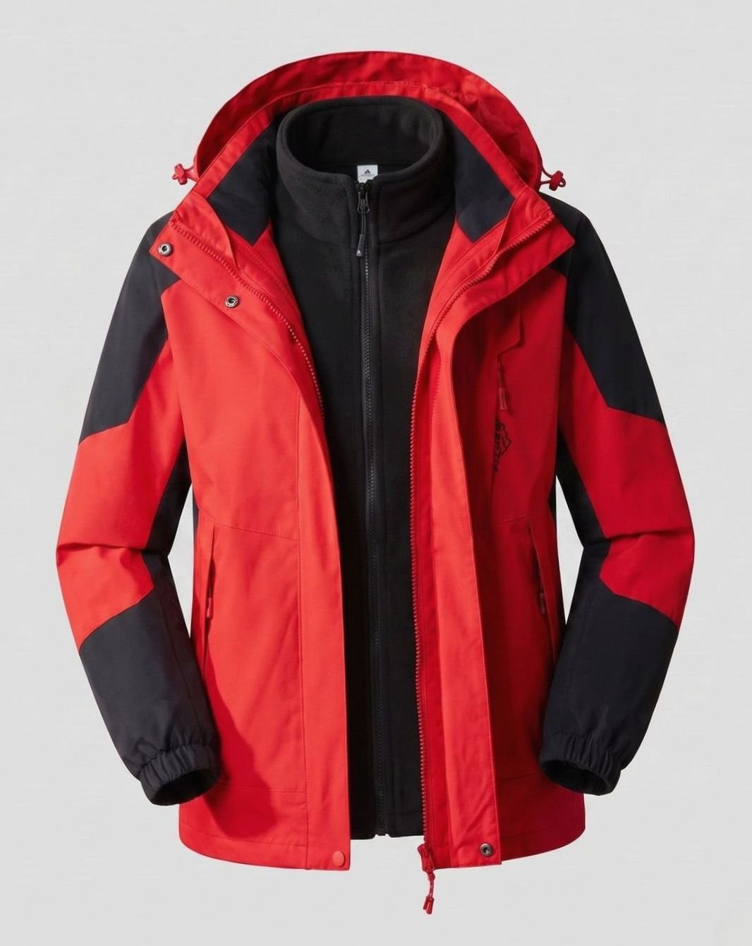Damen Wasserdichte Outdoor-Jacke mit Kapuze Atmungsaktiv Zweilagig - Damen China-Rot (Einzeln)