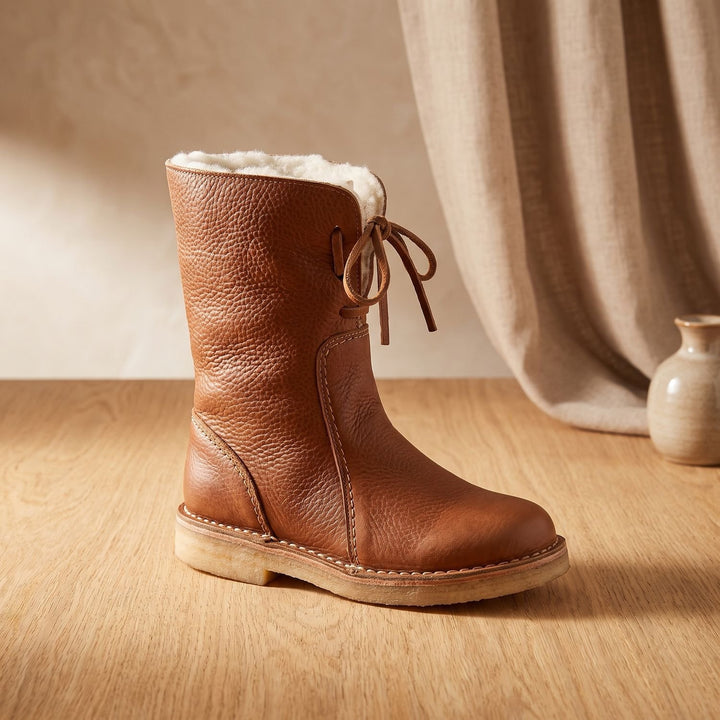 Damen Wasserdichte Winterstiefel Mid-Calf Fleecegefüttert - Braun