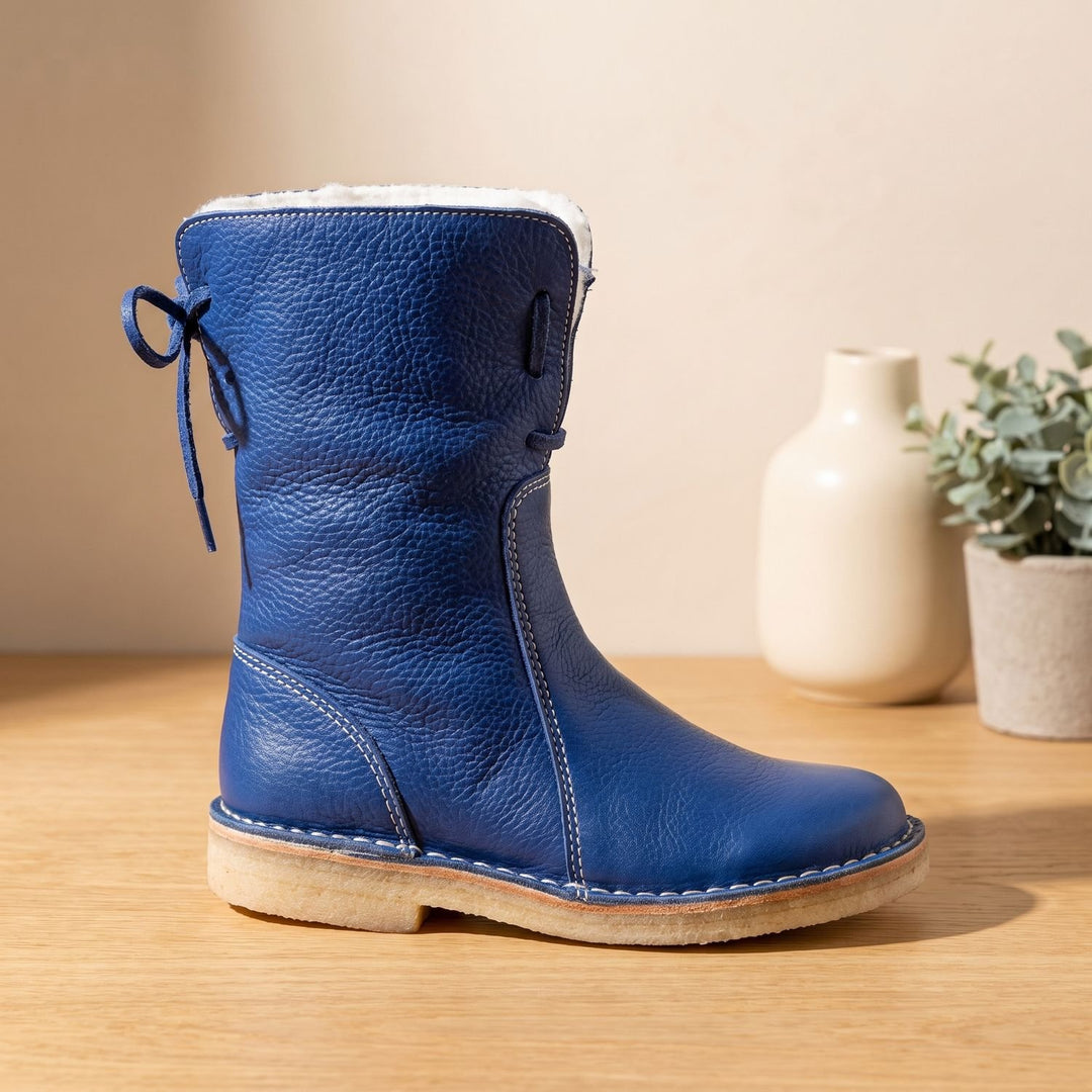 Damen Wasserdichte Winterstiefel Mid-Calf Fleecegefüttert - Blau