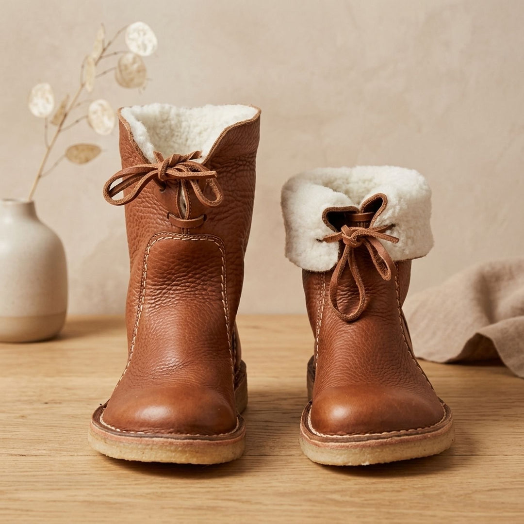 Damen Wasserdichte Winterstiefel Mid-Calf Fleecegefüttert