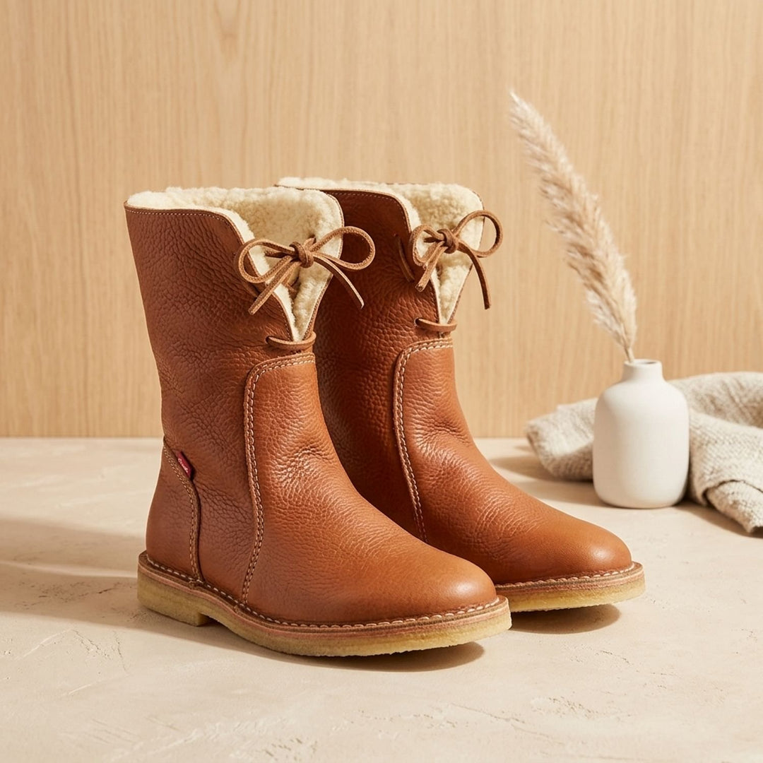Damen Wasserdichte Winterstiefel Mid-Calf Fleecegefüttert