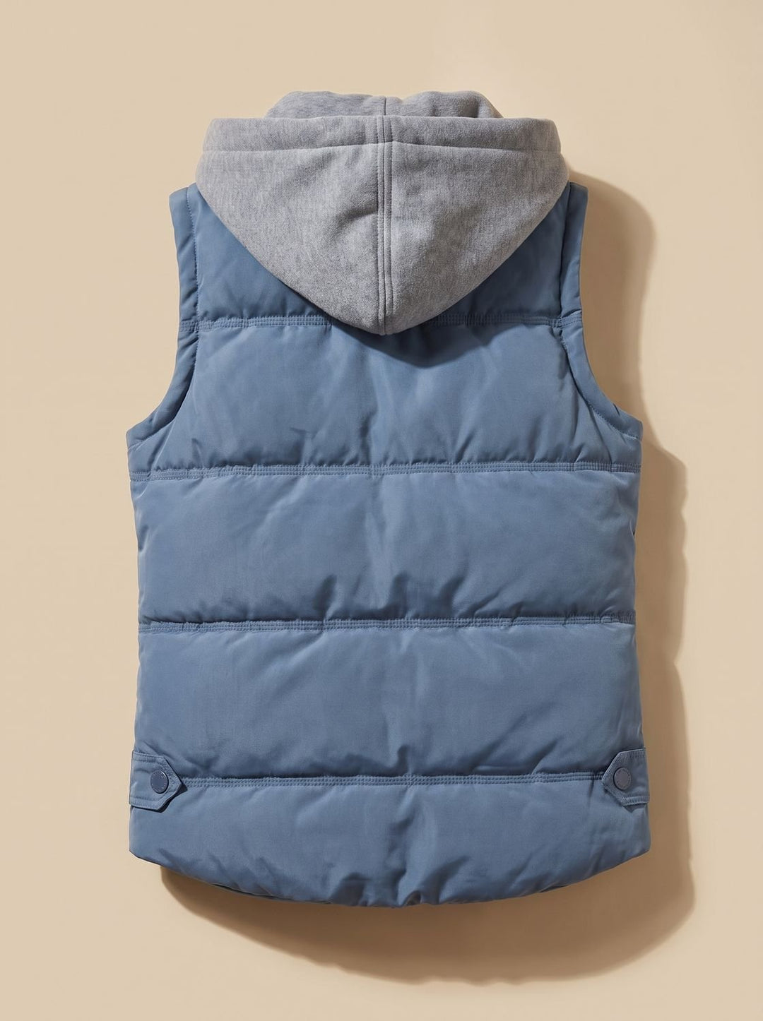 Damen Wattierter Bodywarmer mit Kontrastkapuze Druckknopfleiste