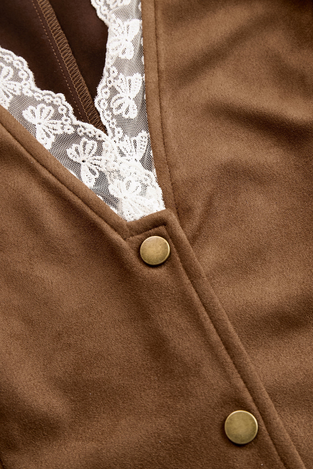 Damen Western Spitzenbluse Langarm Tailliert V-Ausschnitt
