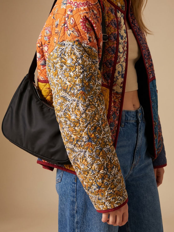 Damen Winterjacke Gesteppt Bunt Mehrfarbig Übergangsjacke