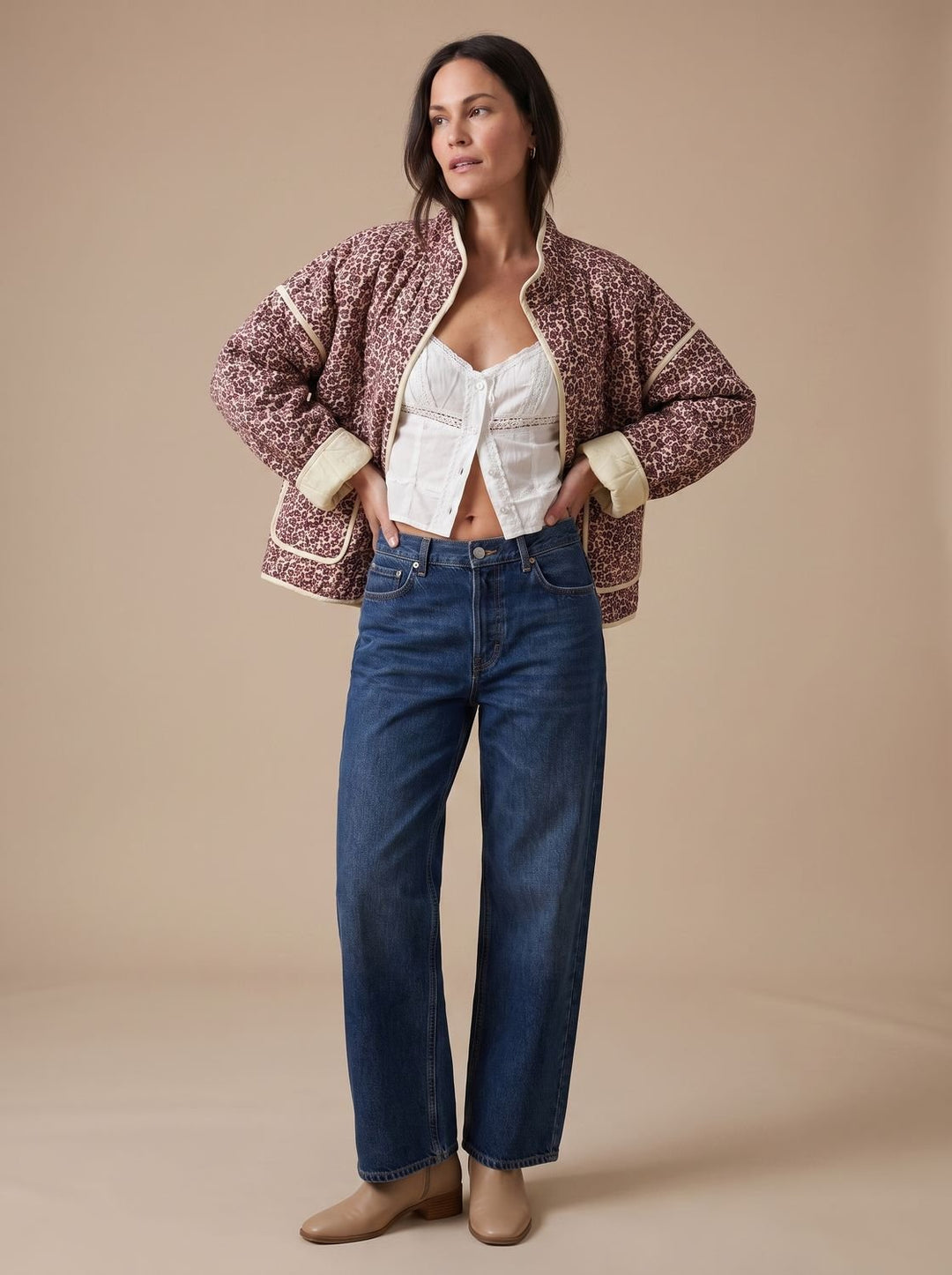 Damen Winterjacke Gesteppt Bunt Mehrfarbig Übergangsjacke