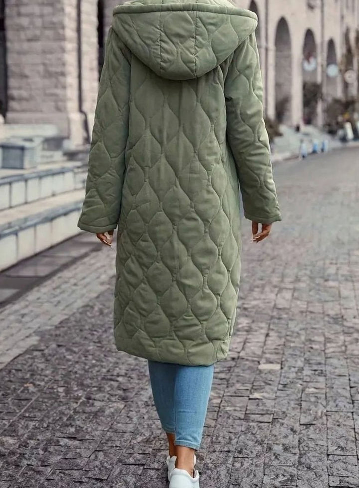Damen Winterjacke Gesteppte Kapuzenjacke mit Reißverschluss