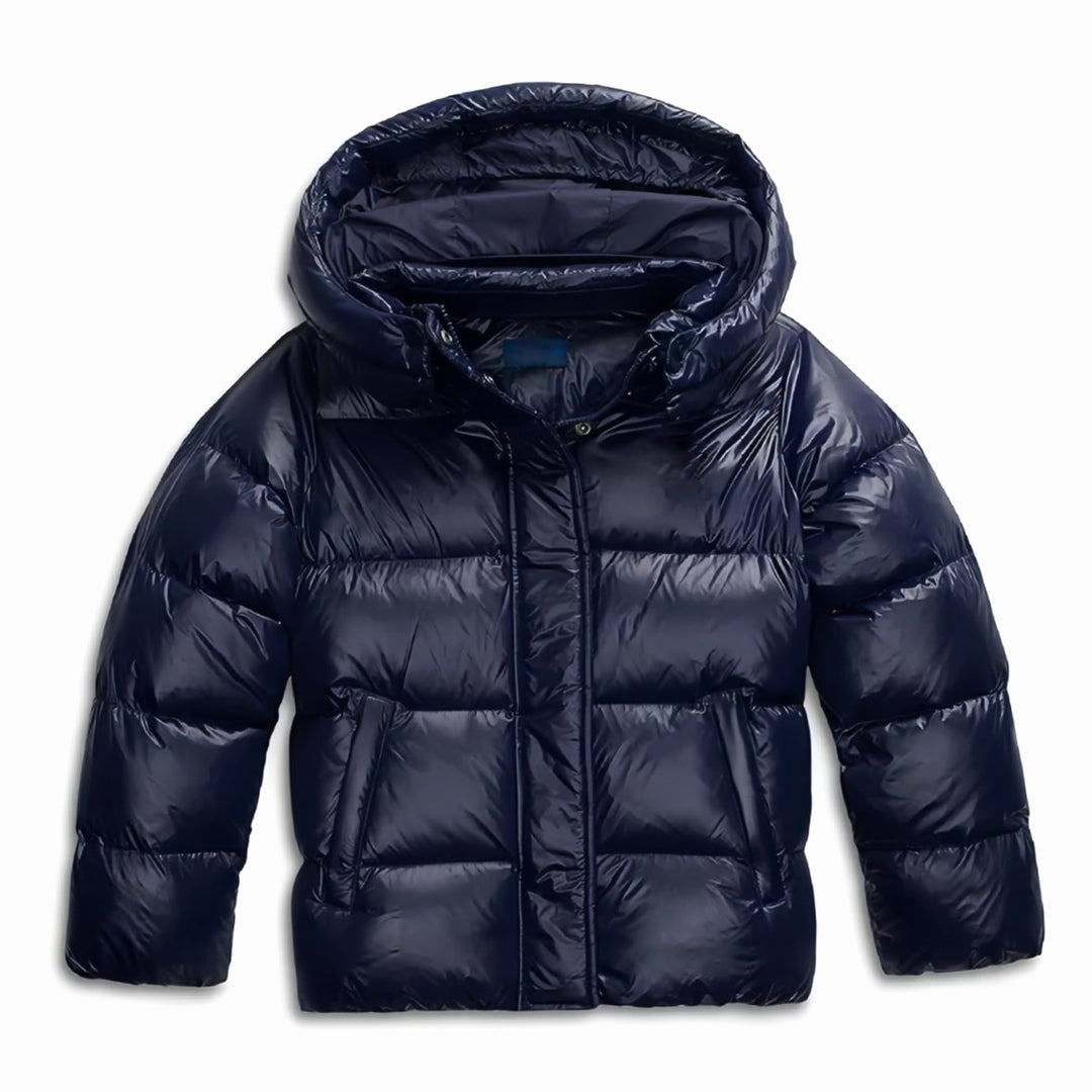 Damen Winterjacke mit fester Kapuze Gesteppte Warme Steppjacke - Dunkelblau