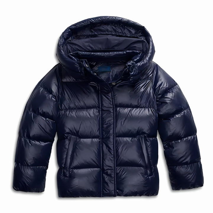 Damen Winterjacke mit fester Kapuze Gesteppte Warme Steppjacke - Dunkelblau