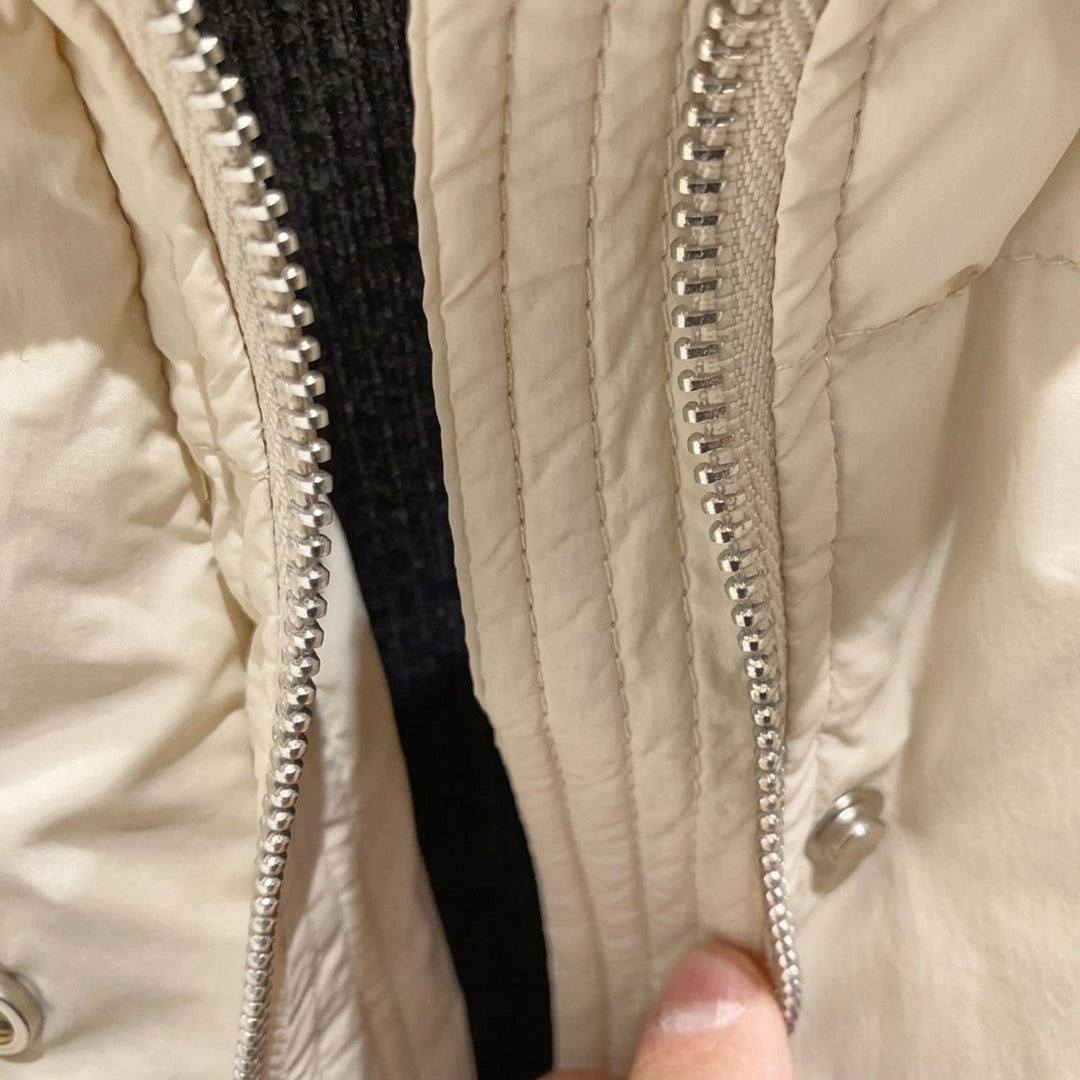 Damen Winterjacke Oversized Puffer mit Kapuze und Reißverschluss