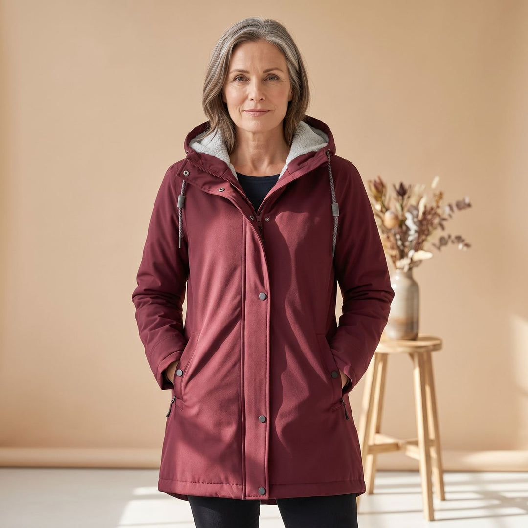 Damen Winterjacke Sherpa-gefütterte Kapuzen-Parka