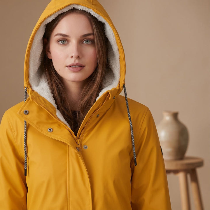 Damen Winterjacke Sherpa-gefütterte Kapuzen-Parka