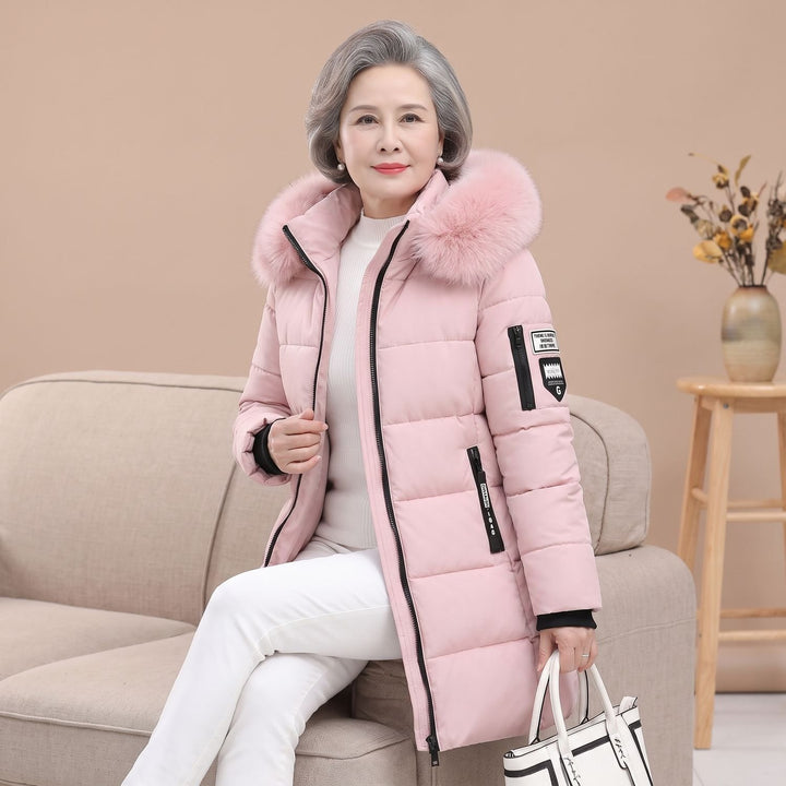 Damen Winterjacke Winddicht Gesteppte Kapuzenjacke Mittellang