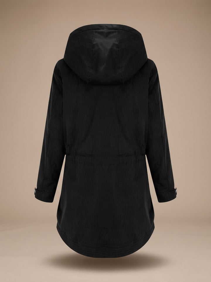 Damen Winterparka mit Fleece-Kapuze und taillierter Schnürung