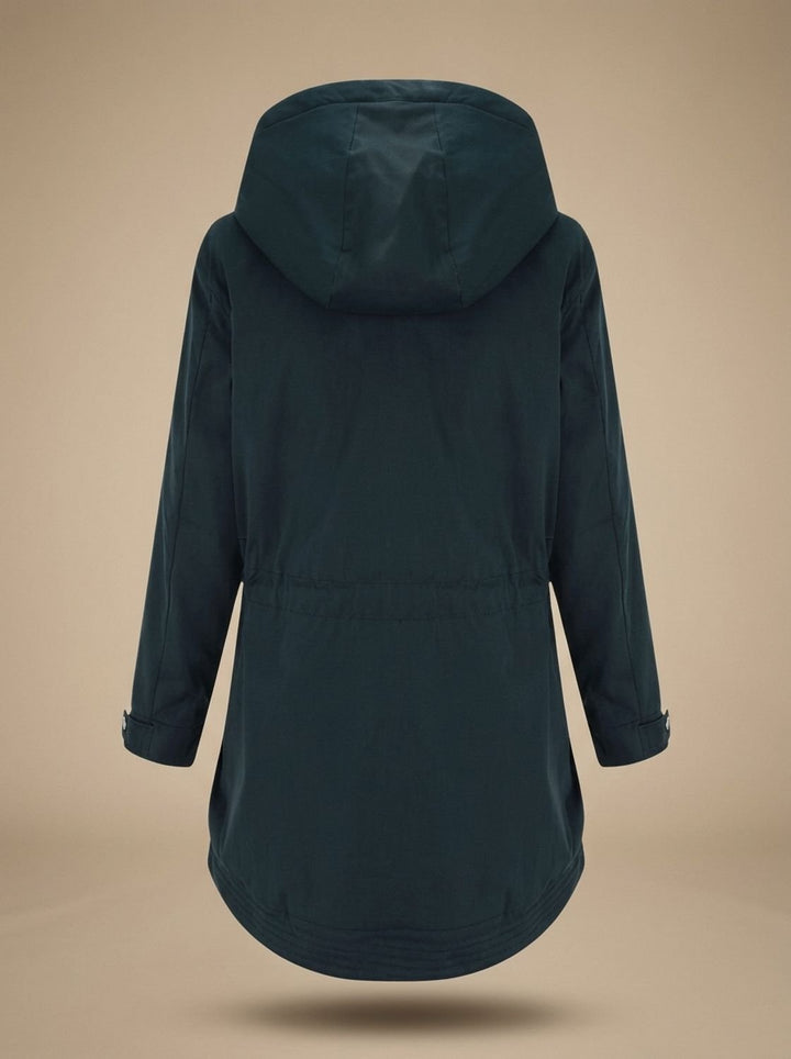 Damen Winterparka mit Fleece-Kapuze und taillierter Schnürung