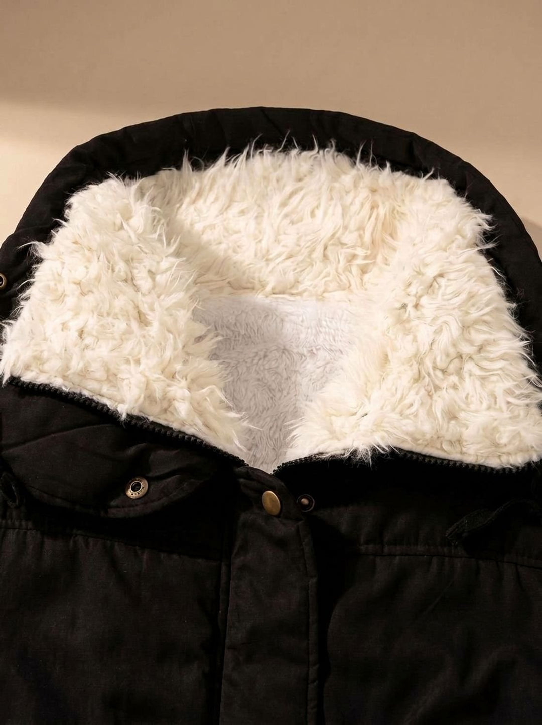 Damen Winterparka mit Kunstfellkragen und Kordelzug-Taille