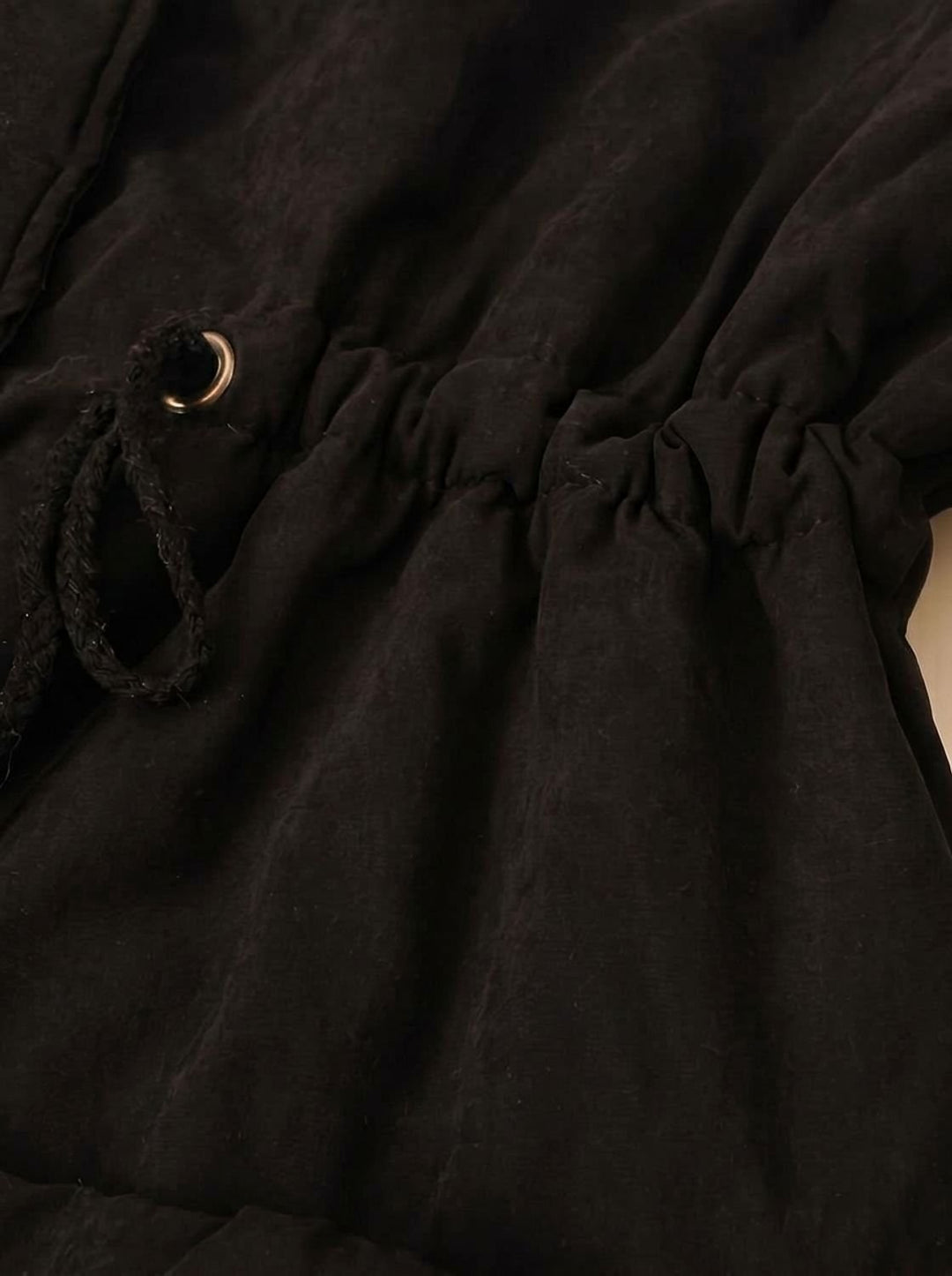 Damen Winterparka mit Kunstfellkragen und Kordelzug-Taille