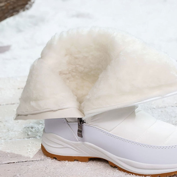 Damen Winterstiefel warm gefüttert wasserdicht rutschfeste Profilsohle