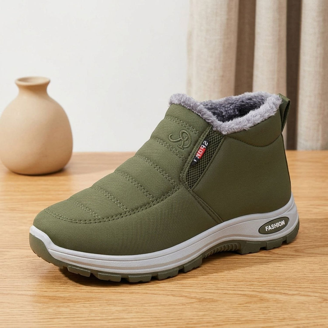 Damen Winterstiefel Warm Gefütterte Slip-On Schneeboots - Grün