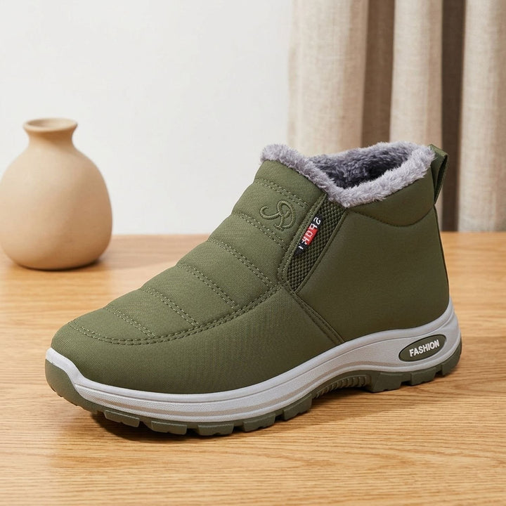 Damen Winterstiefel Warm Gefütterte Slip-On Schneeboots - Grün