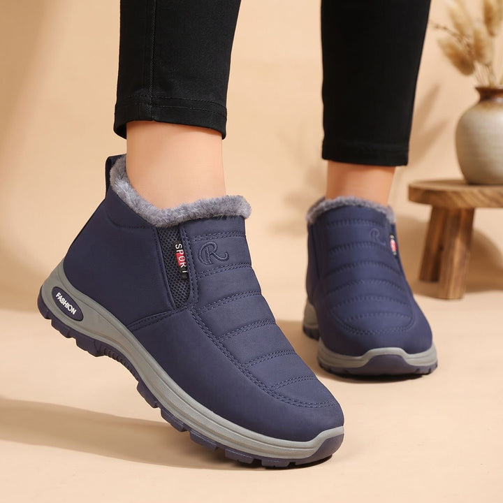 Damen Winterstiefel Warm Gefütterte Slip-On Schneeboots - Blau