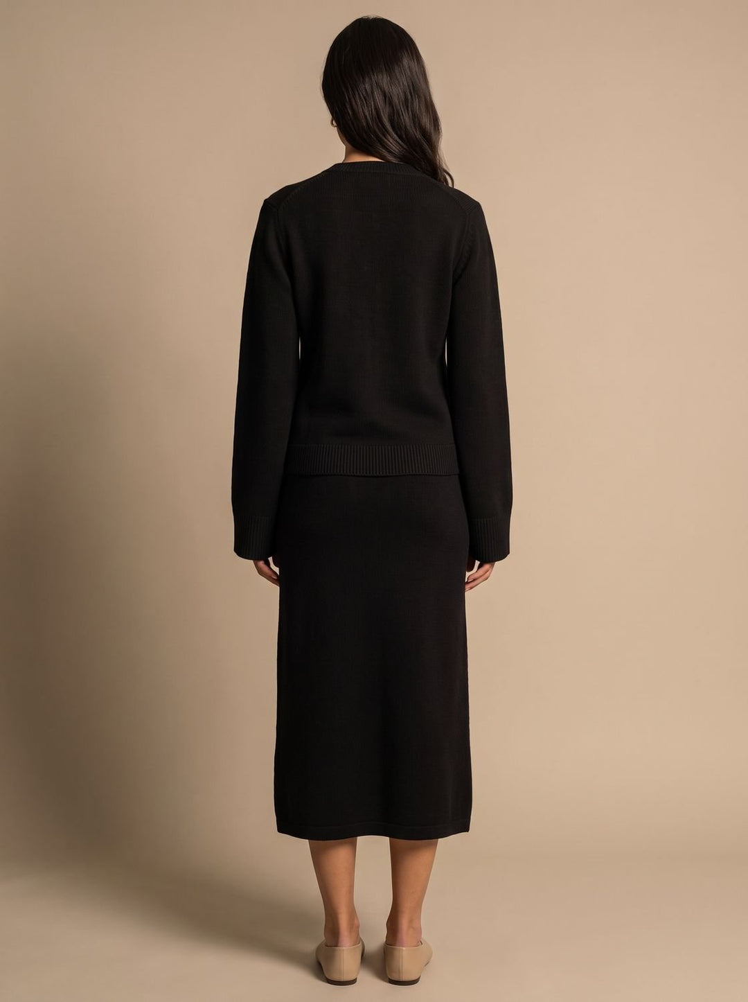 Damen Wollmix-Strickjacke mit Goldknöpfen lockere Passform