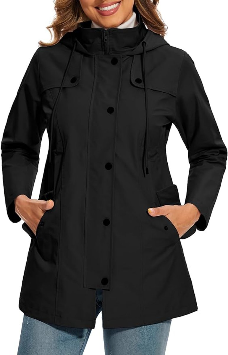 Elisabeth waterproof hooded rain coat with warm fleece lining