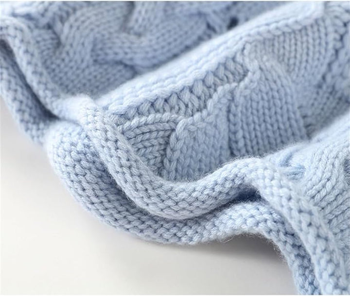 Damen Zopfmuster Knit Sweater Rollkragen Lockere Passform
