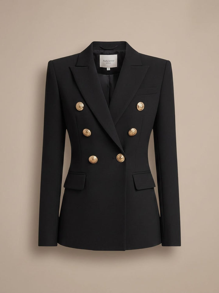 Damen Zweireiher-Blazer mit goldenen Knöpfen tailliert