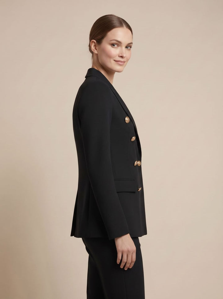Damen Zweireiher-Blazer mit goldenen Knöpfen tailliert