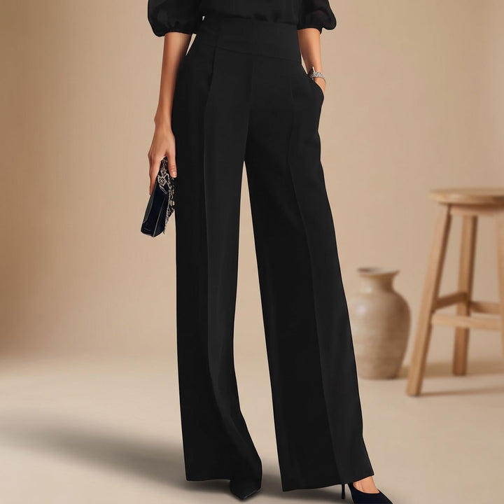 Damen Zweiteiler Elegant Chiffon Puffärmel High-Waist Weißbein-Set