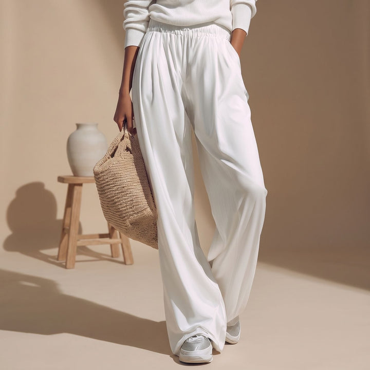 Damen Zweiteiler schulterfreier Pullover mit weiter Hose