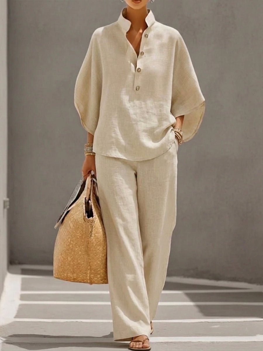 Hannah Elegant Batwing Sleeve Two-Piece Set